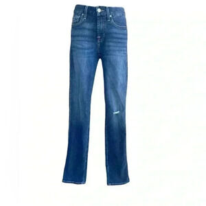Seven for all Manking 7 Kimmie straight medium wash jeans SZ 23 denim distressed